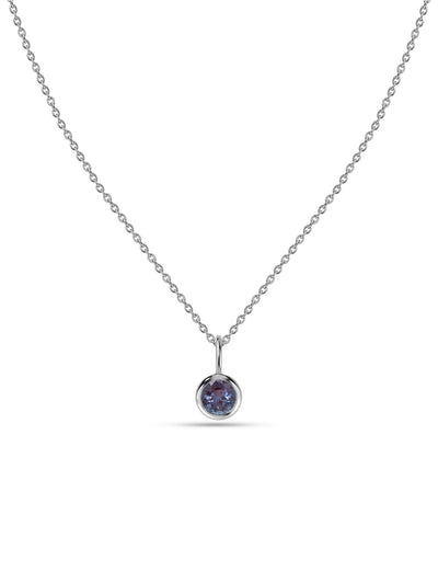 Alexandrite CZ Silver Solitaire Pendant for Women