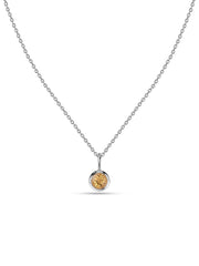 Citrine Round Solitaire Pendant with Chain