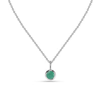 Natural Emerald Silver Solitaire Pendant for Women