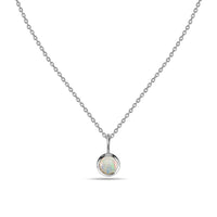 Natural Ethiopian Opal Silver Solitaire Pendant for Her