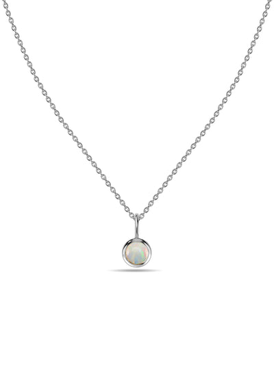 Natural Ethiopian Opal Silver Solitaire Pendant for Her