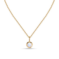Natural Rainbow Moon Stone Solitaire Pendant with Chain