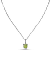 Peridot Round Solitaire Pendant with Chain