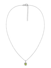 Peridot Round Solitaire Pendant with Chain