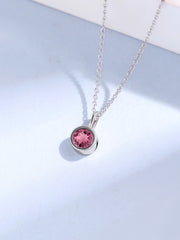 Tourmaline Round Solitaire Pendant with Chain