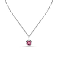 Natural Tourmaline Silver Solitaire Pendant for Women
