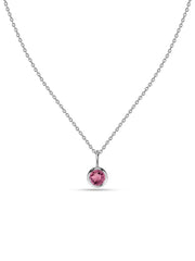 Tourmaline Round Solitaire Pendant with Chain