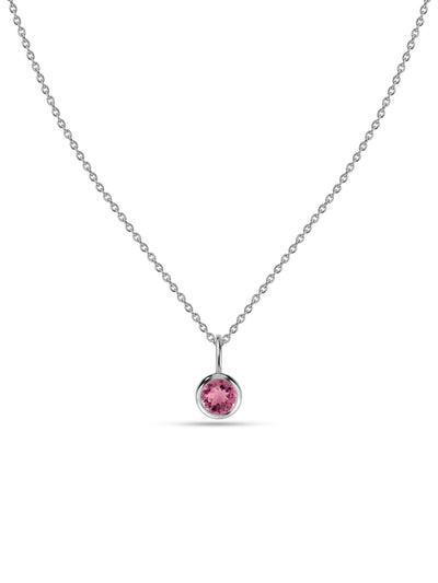 Natural Tourmaline Silver Solitaire Pendant for Women