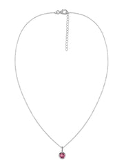 Tourmaline Round Solitaire Pendant with Chain