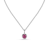 Natural Ruby Silver Solitaire Pendant for Women