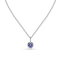 Natural Tanzanite Silver Solitaire Pendant for Women