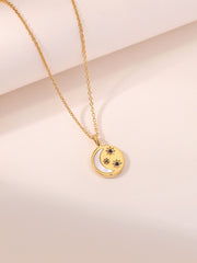 Mother Of Pearl Smiley Pendant With Chain