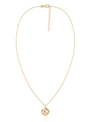 Mother Of Pearl Smiley Pendant With Chain