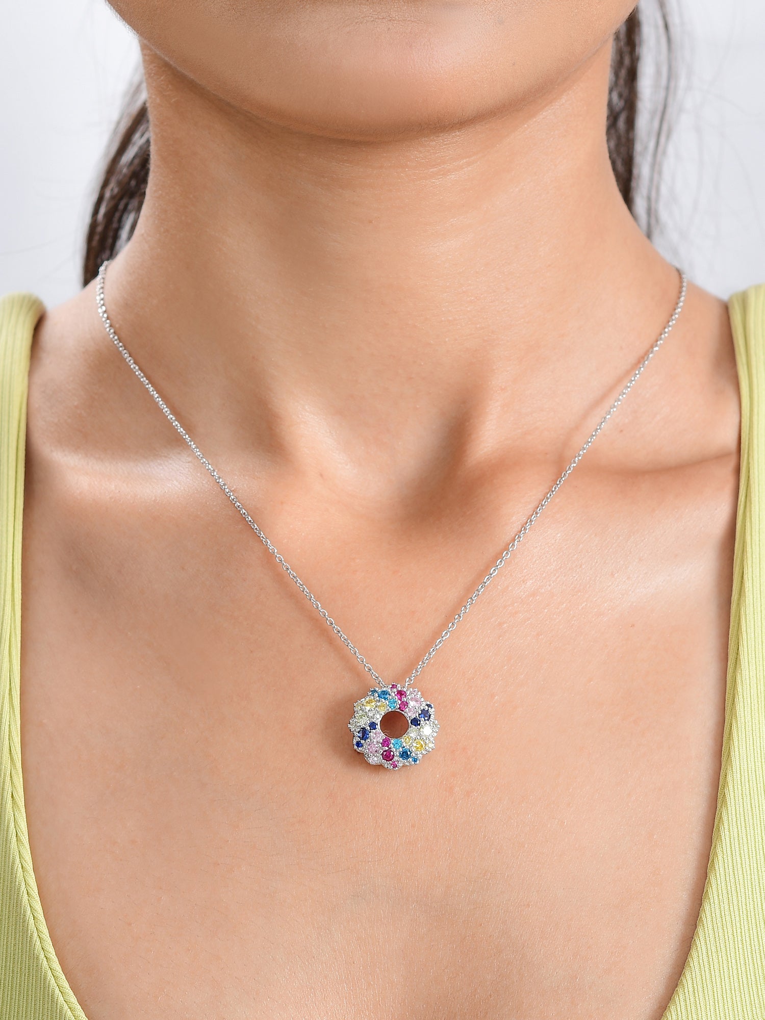 Color Donut Pendant For Women