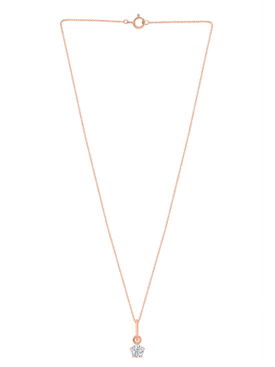 Lab Grown 0.20 Carat Diamond Solitaire Pendant With Chain