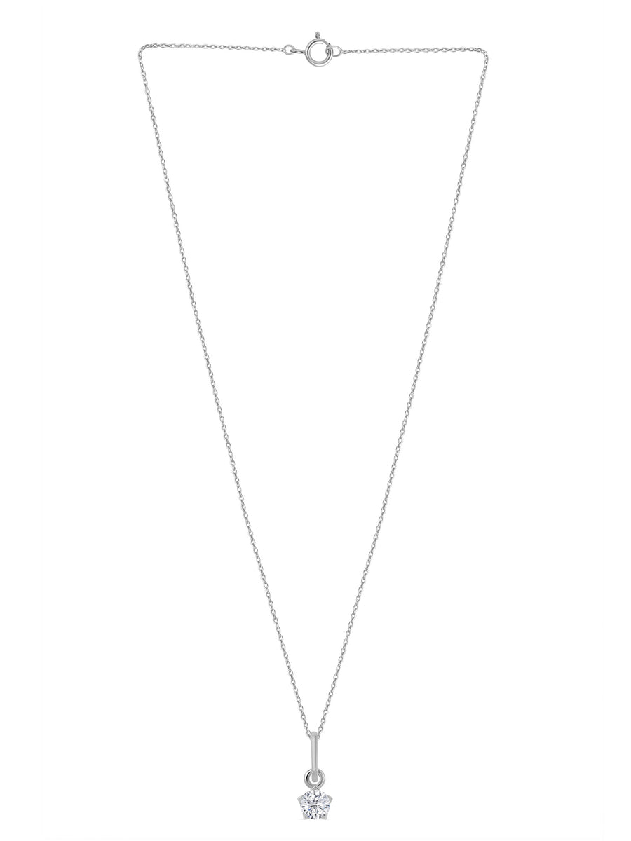 Lab Grown 0.20 Carat Diamond Solitaire Pendant With Chain