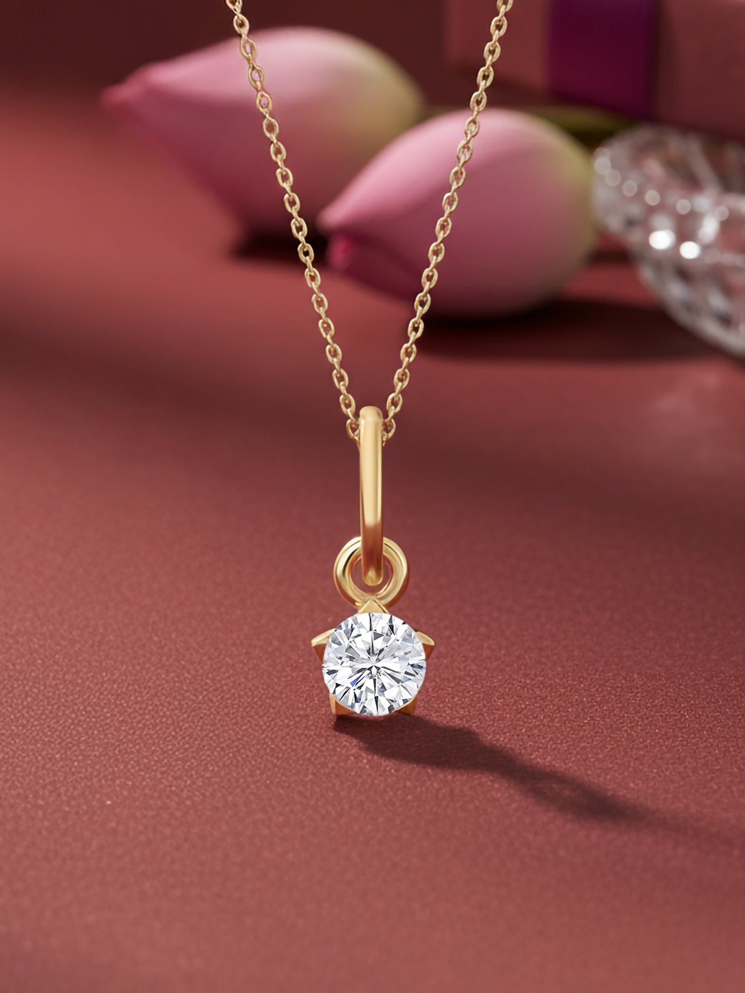Lab Grown 0.20 Carat Diamond Solitaire Pendant With Chain