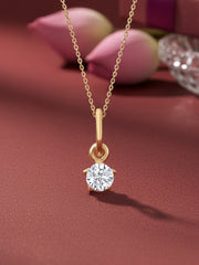 Lab Grown 0.20 Carat Diamond Solitaire Pendant With Chain