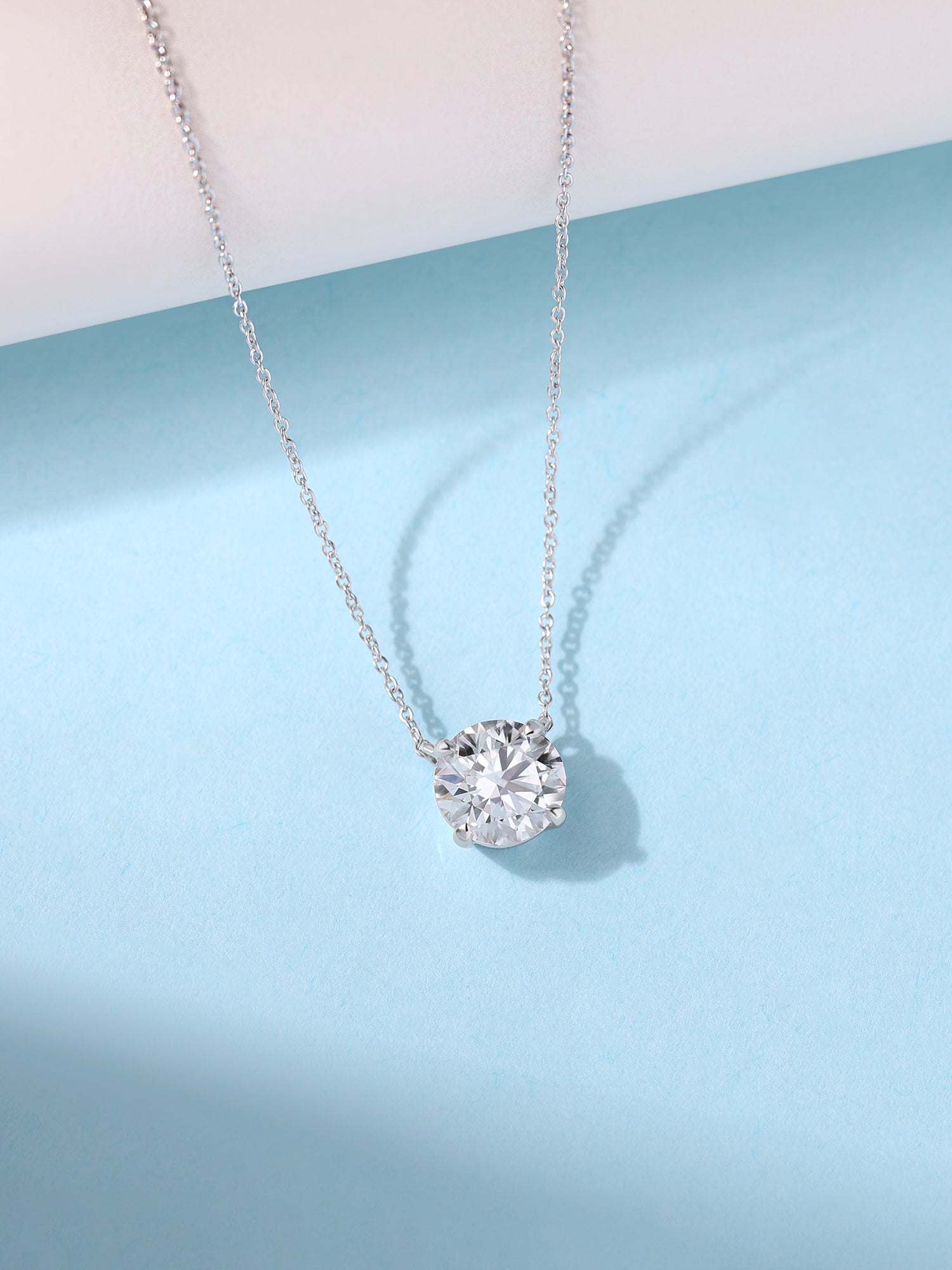 Ornate 2 Carat lab Diamond Solitaire Necklace