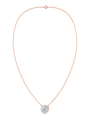 Ornate 2 Carat Solitaire Diamond Halo Necklace