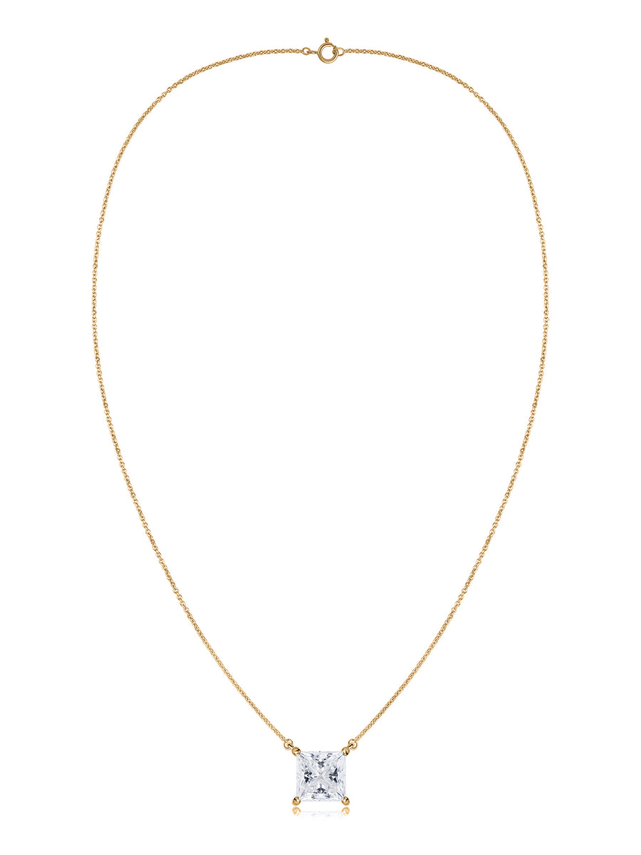 Regal Princess Cut Lab Grown Diamond Necklace