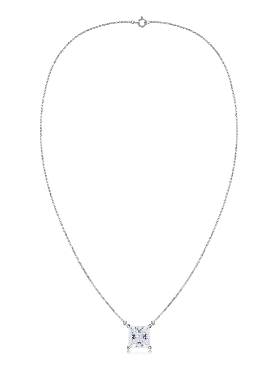 Regal Princess Cut Lab Grown Diamond Necklace
