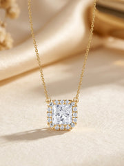 Princess 1 Carat Lab Diamond Gold Necklace