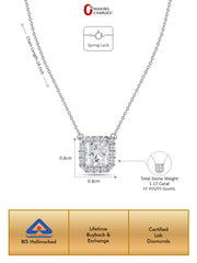 Princess 1 Carat Lab Diamond Gold Necklace