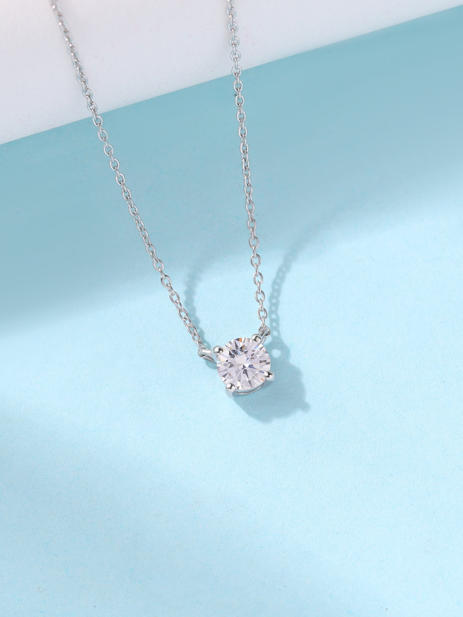 Luna Shine Silver Solitaire Necklace