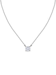 Luna Shine Silver Solitaire Necklace