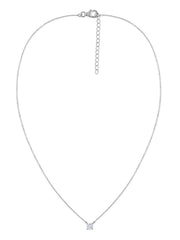 Luna Shine Silver Solitaire Necklace