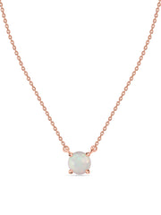 Natural Ethiopian Opal Solitaire Gold Necklace