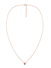 Natural Pink Tourmaline Solitaire Gold Necklace