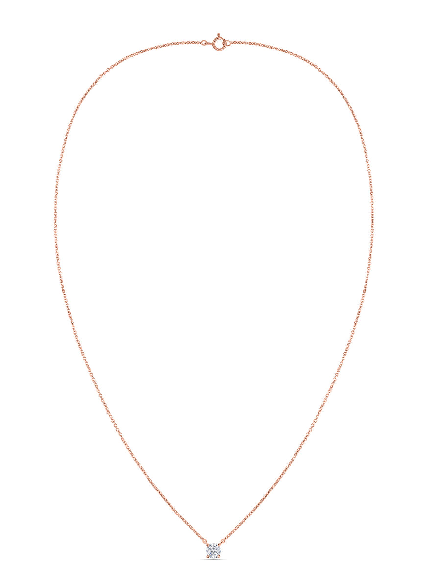 Lab Grown 0.50 Carat Solitaire Diamond Pendant With Chain