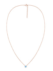 Natural Blue Topaz Solitaire Gold Necklace