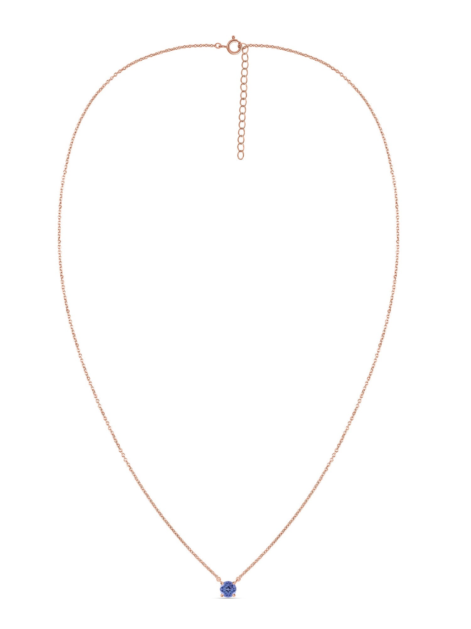 Natural Tanzanite Solitaire Gold Necklace