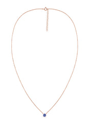 Natural Tanzanite Solitaire Gold Necklace