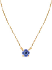 Natural Tanzanite Solitaire Gold Necklace