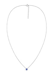 Natural Tanzanite Solitaire Gold Necklace