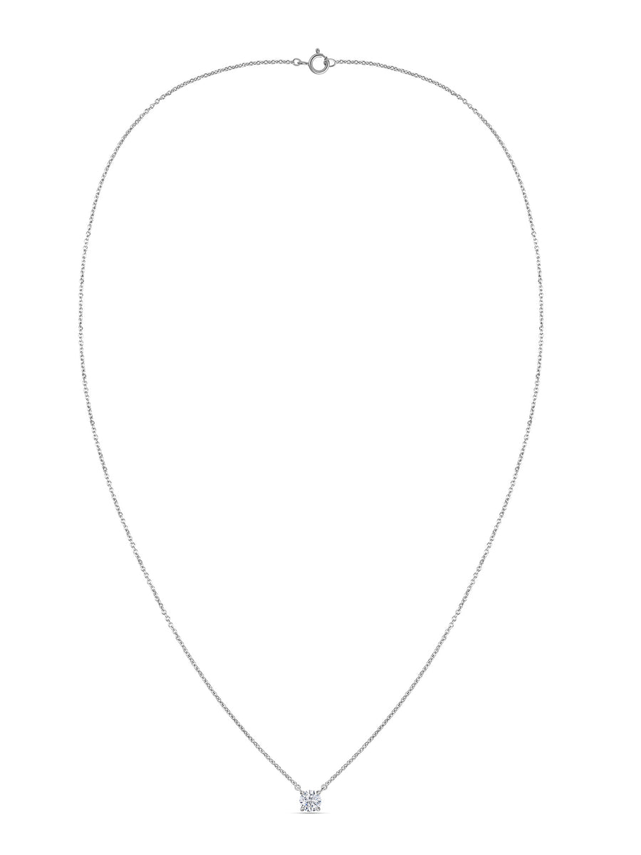 Lab Grown 0.50 Carat Solitaire Diamond Pendant With Chain