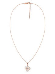 Snowflake Natural Aquamarine Gold Pendant With Chain