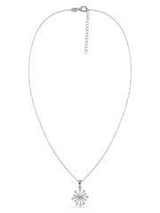Snowflake Natural Aquamarine Gold Pendant With Chain