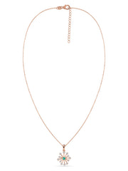 Snowflake Zambian Emerald Round Gold Pendant With Chain