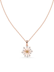 Snowflake Natural Citrine Gold Pendant With Chain