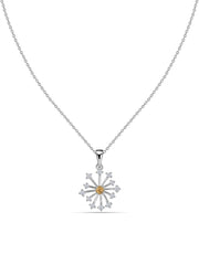 Snowflake Natural Citrine Gold Pendant With Chain
