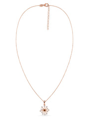 Snowflake Natural Madira Citrine Round Gold Pendant With Chain