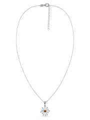 Snowflake Natural Madira Citrine Round Gold Pendant With Chain