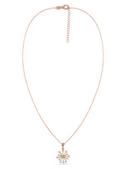 Snowflake Natural Peridot Round Gold Pendant With Chain