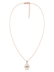 Snowflake Natural Sakota Emerald Gold Pendant With Chain