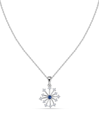Sparkles Blue Sapphire CZ Silver Pendant for Women